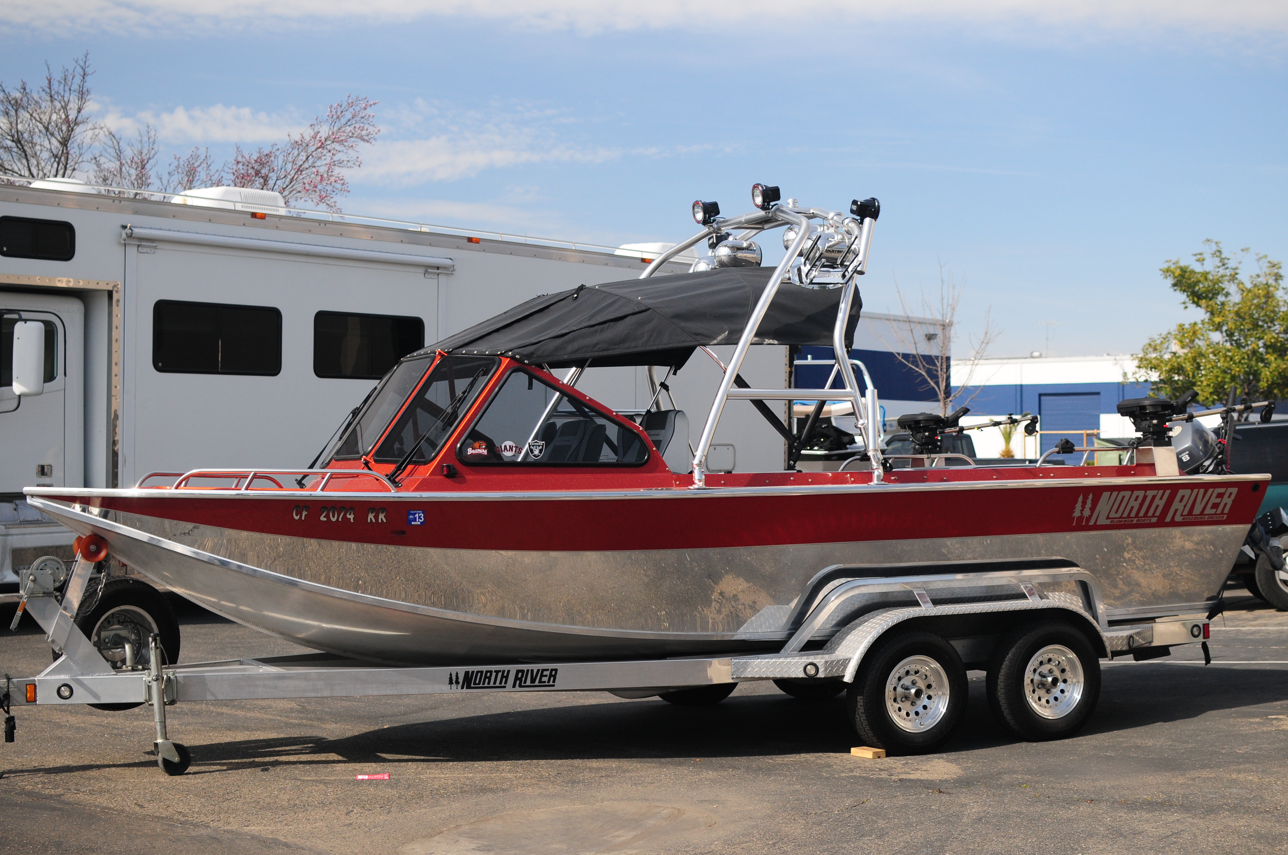 North River Fishing Boat Custom Tower  Lightning Wakeboard Towers and  Accessories